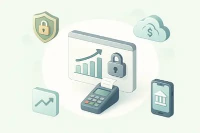 Bank with rows of tellers